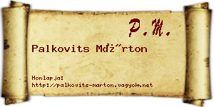 Palkovits Márton névjegykártya