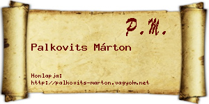 Palkovits Márton névjegykártya