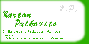 marton palkovits business card